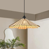 Iron Umbrella Dining Room Wooden Pendant Light - Clowas
