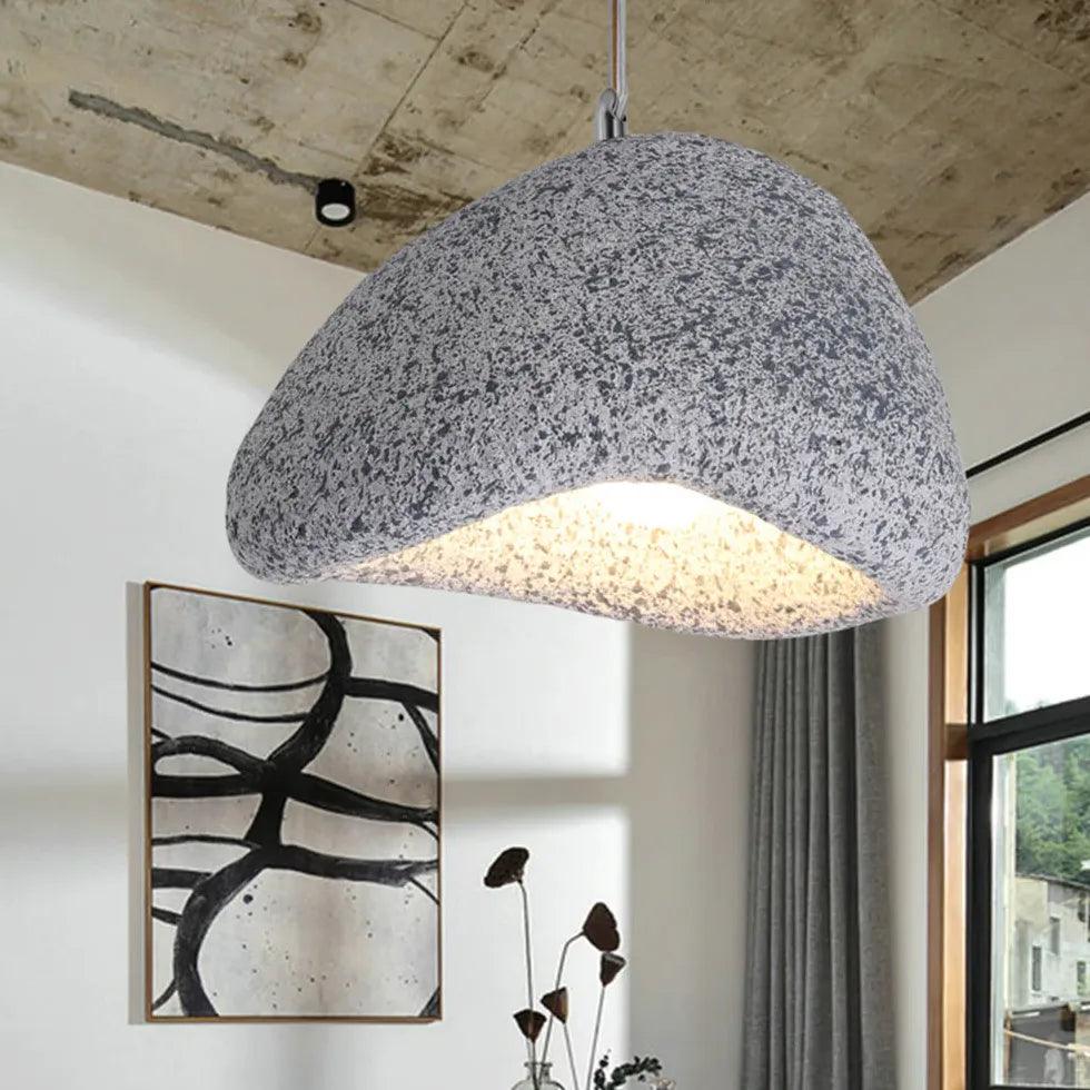 Irregular Pebble Texture Lampshade Modern Pendant Light - Clowas