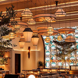 Japandi Fabric Pendant Light Dimmable for Dining Room