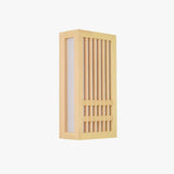 Japanese Craft Rectangular Bedroom Wooden Wall Lights