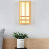 Japanese Craft Rectangular Bedroom Wooden Wall Lights