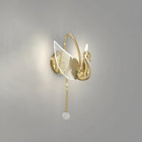 Swan Modern Gold Plug in Wall Lights - Clowas