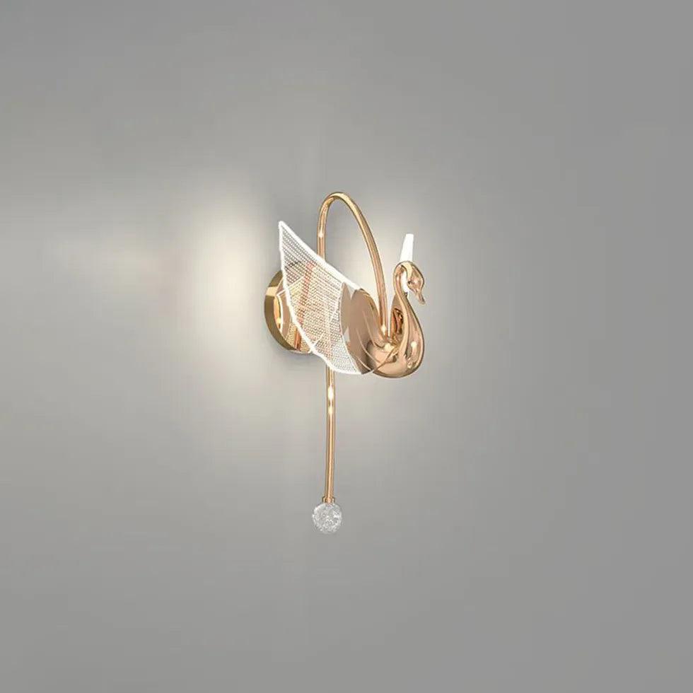 Swan Modern Gold Plug in Wall Lights - Clowas