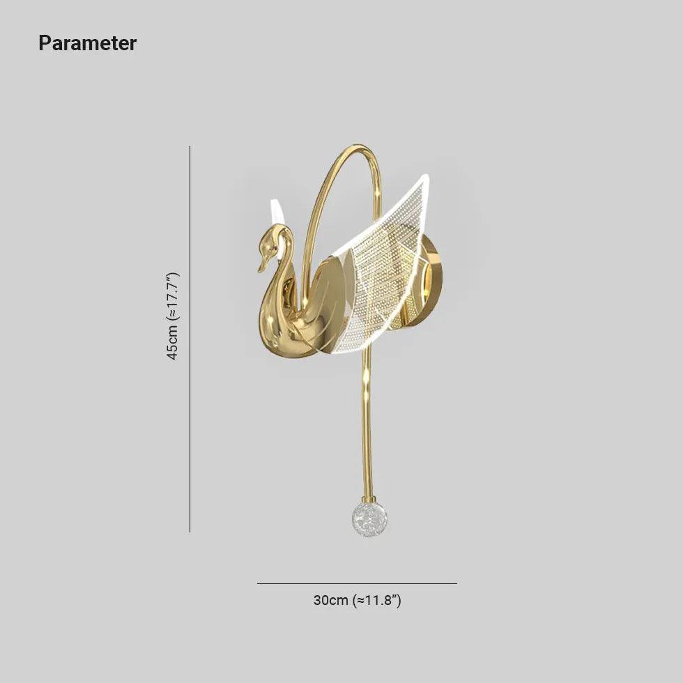 Swan Modern Gold Plug in Wall Lights - Clowas