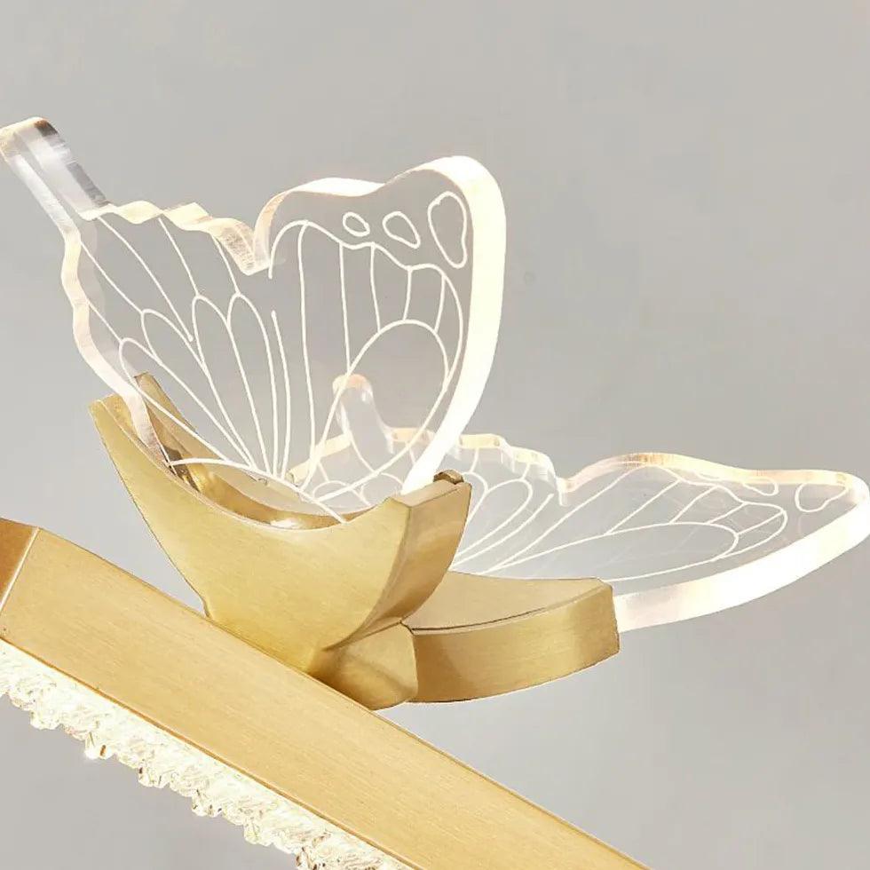 Gold Butterfly Linear Led Bathroom Wall Lights - Clowas