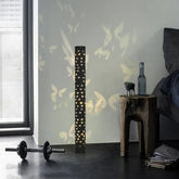 Cylindrical Butterfly Hollow Metal Black Floor Lamp - Clowas