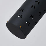Cylindrical Butterfly Hollow Metal Black Floor Lamp - Clowas