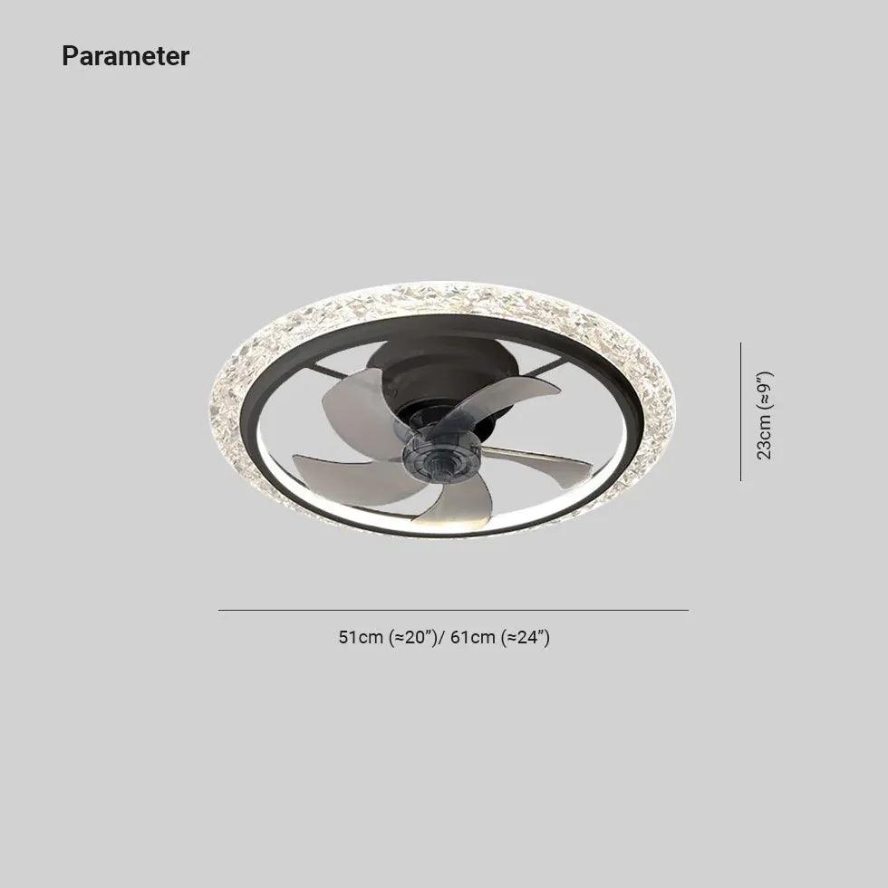 Round LED Ceiling Fan Pendant Light - Clowas