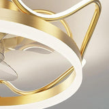 Gold Ceiling Fan for Bedroom Pendant Light - Clowas