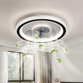 Simple Round Black Ceiling Light with Fan