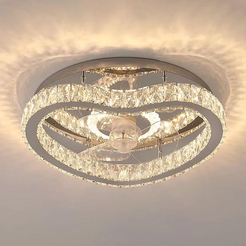 Round Ceiling Fan for Bedroom Pendant Light - Clowas
