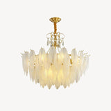 Golden Frame Translucent Glass Leaf Pendant Light - Clowas