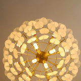 Golden Frame Translucent Glass Leaf Pendant Light - Clowas