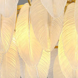Golden Frame Translucent Glass Leaf Pendant Light - Clowas