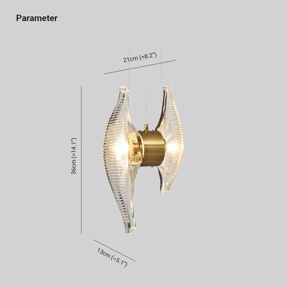 Wing-shaped Glass Bedroom Pendant Light - Clowas