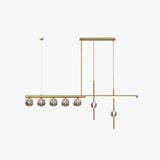 Multi-Head Crystal Linear Modern Pendant Light - Clowas