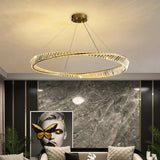 Wavy Round Ring Modern Crystal Pendant Light - Clowas