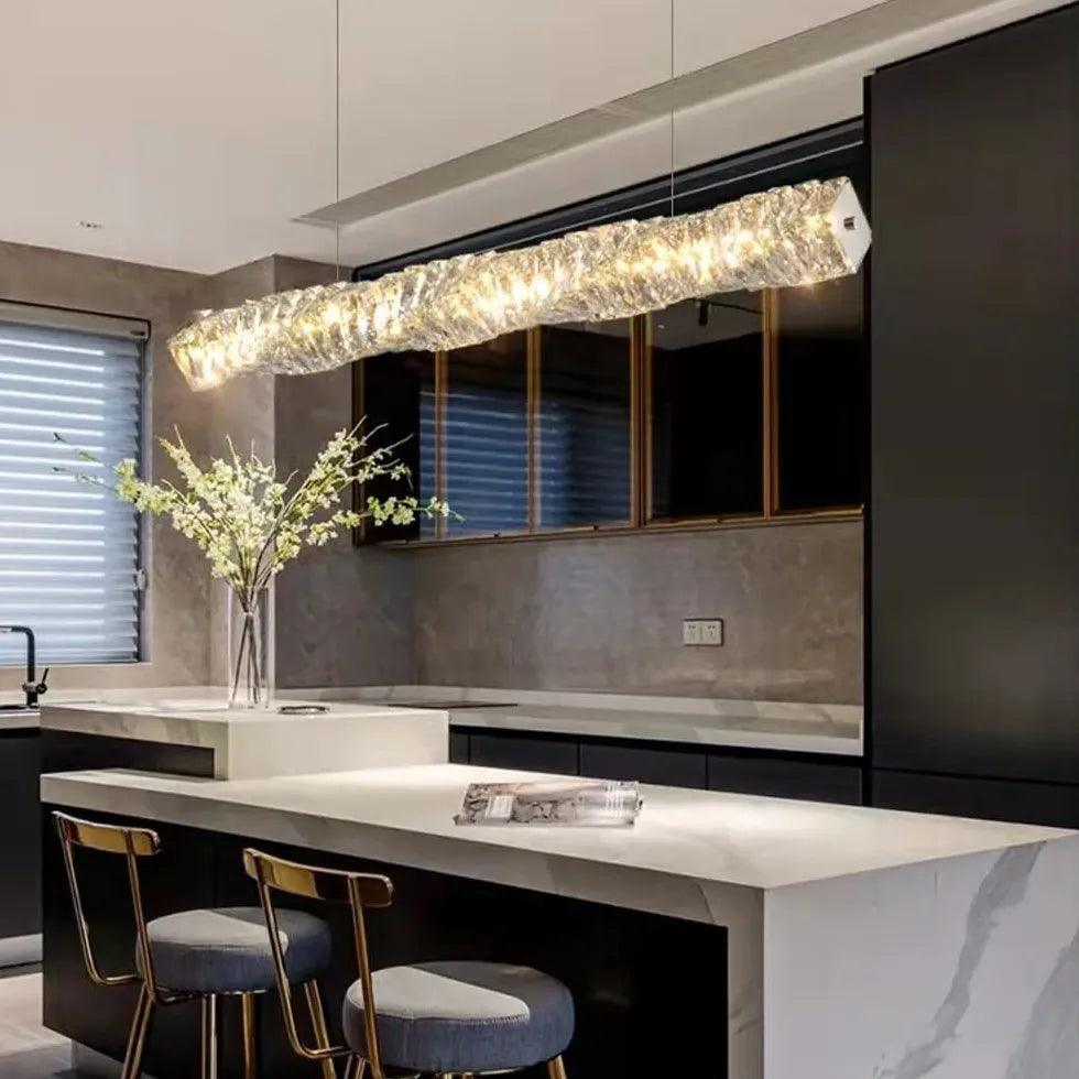 Crystal Linear Kitchen Pendant Light - Clowas