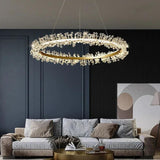 Gold Crystal Ring Modern Pendant Light - Clowas