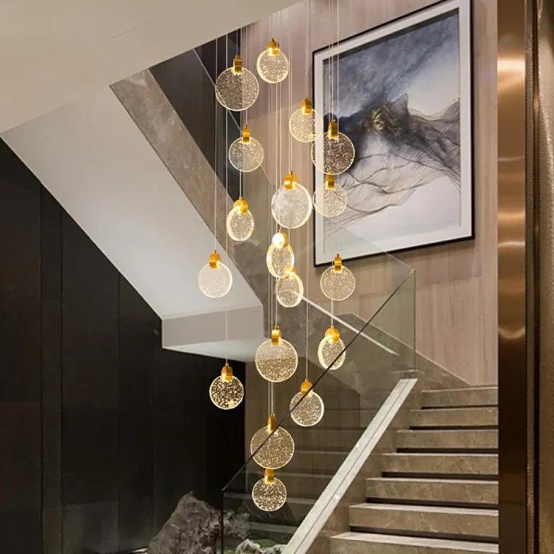 Golden Round Crystal Modern Pendant Light - Clowas