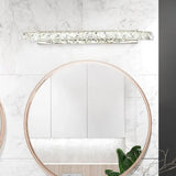 Silver Crystal Linear Bathroom Mirror Lights - Clowas