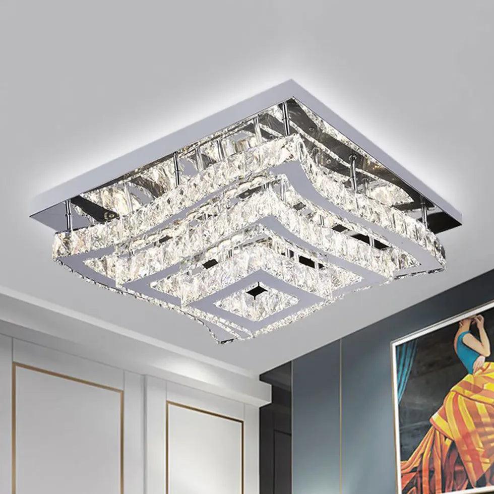 Square Crystal Multi-Layer Luxury Ceiling Light - Clowas