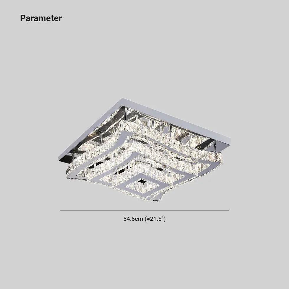 Square Crystal Multi-Layer Luxury Ceiling Light - Clowas