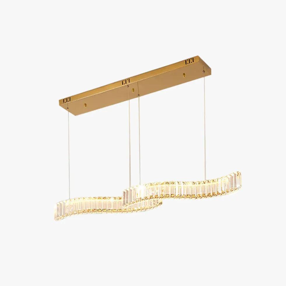 Two-Wave Crystal Pendant Light for Dining Room - Clowas