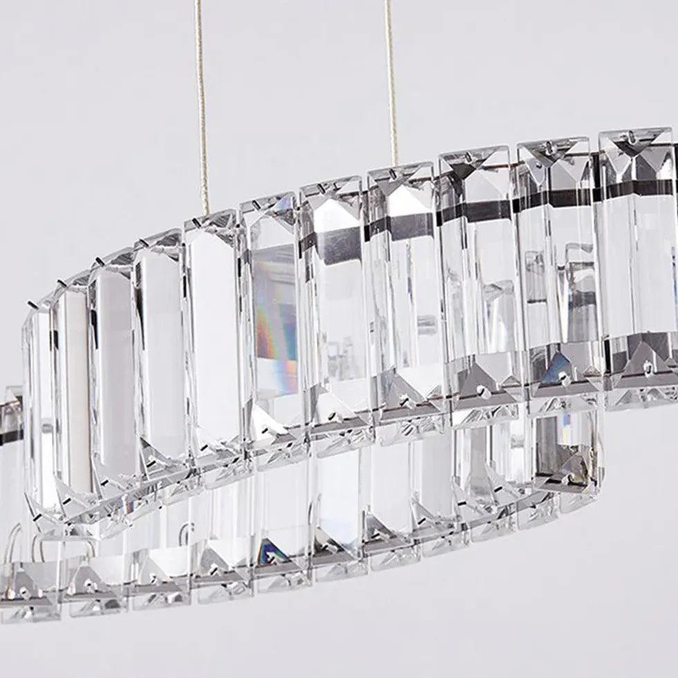 Two-Wave Crystal Pendant Light for Dining Room - Clowas