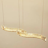 Two-Wave Crystal Pendant Light for Dining Room - Clowas