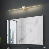 Gold Linear Crystal Bathroom Mirror Lights - Clowas