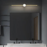 Gold Linear Crystal Bathroom Mirror Lights - Clowas