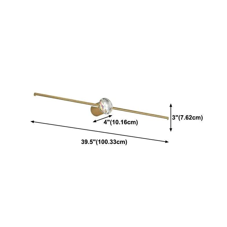 Gold Linear Crystal Bathroom Mirror Lights - Clowas