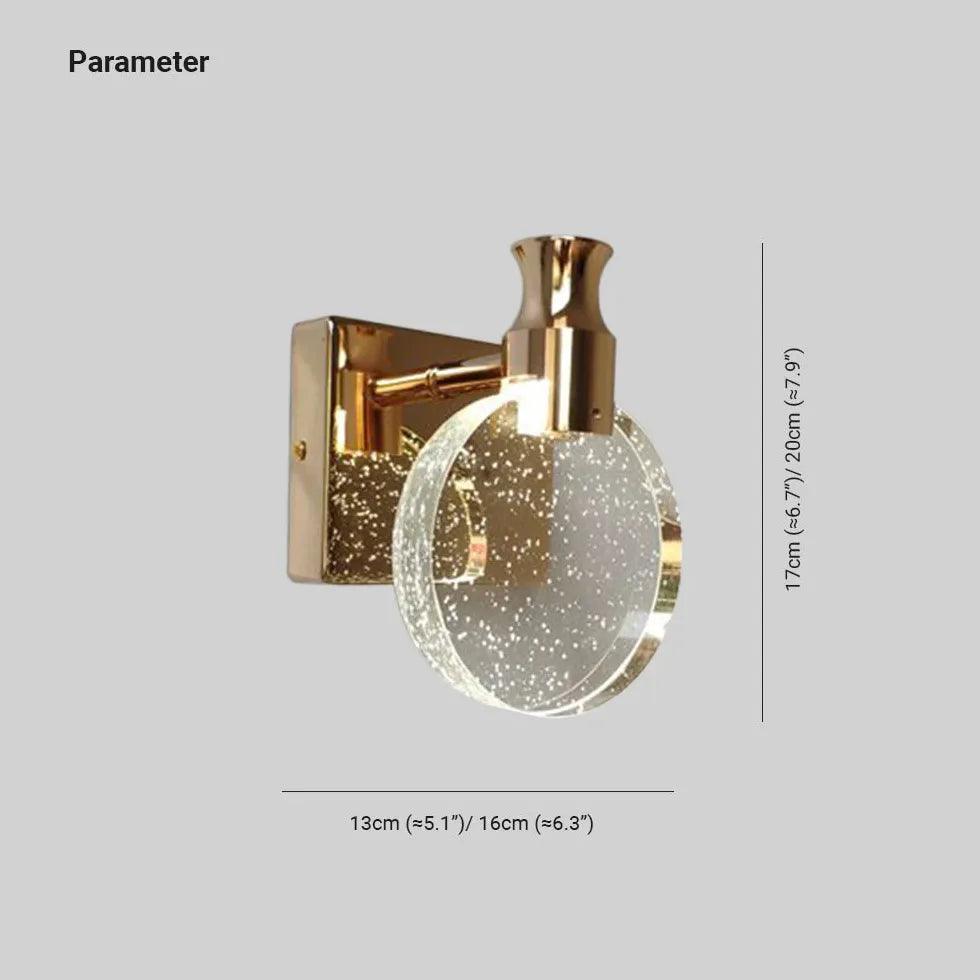 Round Bubble Transparent Metal LED Wall Light - Clowas