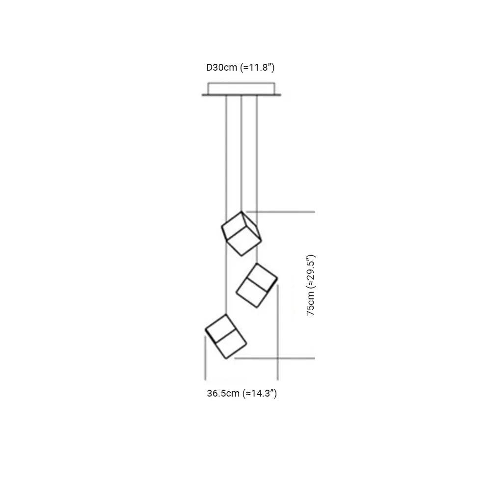 Cube Multi-Light Living Room Pendant Light - Clowas