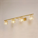 Gold Crystal Multi Arm Bathroom Wall Lights - Clowas