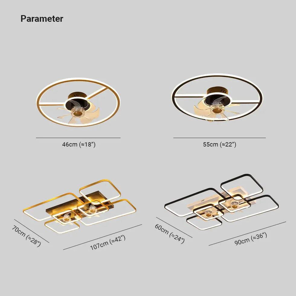 Large Two-Tone Ceiling Fan with Light - Clowas