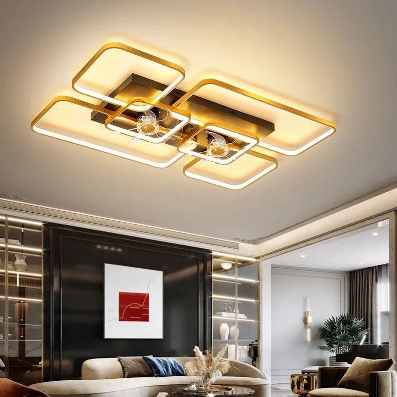 Large Two-Tone Ceiling Fan with Light - Clowas