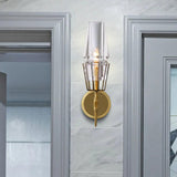 Lantern Glass Vintage Gold Wall Lights - Clowas