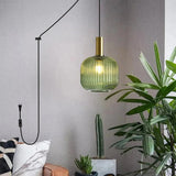 Nordic Striped Gold Glass Pendant Lighting
