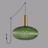 Nordic Striped Gold Glass Pendant Lighting
