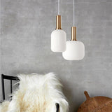 Nordic Striped Gold Glass Pendant Lighting