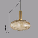 Nordic Striped Gold Glass Pendant Lighting