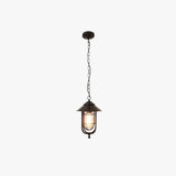 Lantern-Style Black Metal Industrial Pendant Light - Clowas
