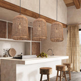 Boho Rattan Pendant Lighting for Kitchen