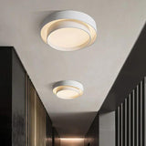 Layered Circular Modern White Flush Ceiling Lights - Clowas