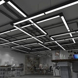 Rectangular Black LED Pendant Light for Office