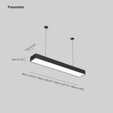 Rectangular Black LED Pendant Light for Office