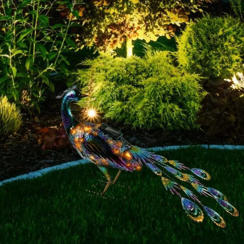 Peacock Lawn Light Art Solar Garden Light - Clowas