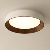 Eye-Caring Round Wooden Ceiling Light for Bedroom